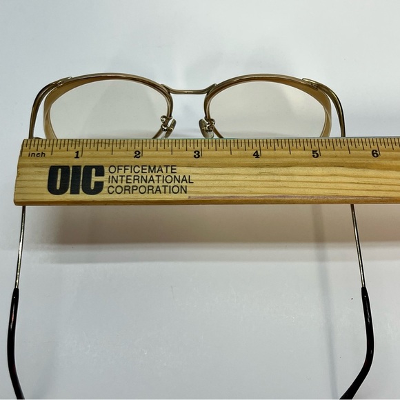 vintage swank optical frames 57016 30 eclair 857 806 gold tone metal - Picture 4 of 9